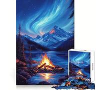 Rompecabezas Nightfire Under The Northern Lights de 1000 Piezas Juguete para desarrollar la Mente Juego Relajante Piezas de colección de Arte con Corte de precisión (38x52cm)
