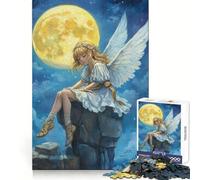 Rompecabezas Niña Ángel bajo la Luz de la Luna de 1000 Piezas para Adolescentes Un desafío Mental para Relajarse y Disfrutar Regalar en Navidad (50x75cm)
