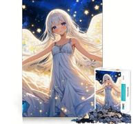 Rompecabezas Niña Ángel con Alas Blancas,1000 Piezas,Entrenamiento Mental,Piezas sin Rebabas,Corte Limpio,Actividad Absorbente para Noches tranquilas (38x26cm)