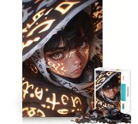 Rompecabezas Niña mística con símbolos Brillantes para Adolescentes, 1000 Piezas, Think Toy, Relajante, Divertido, de Corte Limpio, Coleccionable (50x75cm)