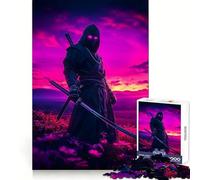 Rompecabezas Ninja al Atardecer para Adolescentes, 1000 Piezas, Juego Inteligente, Tiempo en Familia, patrón de ensamblaje, selección de Deseos de Papá Noel (38x26cm)