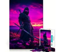 Rompecabezas Ninja al Atardecer para Adolescentes, 1000 Piezas, Juego Inteligente, Tiempo en Familia, patrón de ensamblaje, selección de Deseos de Papá Noel (38x26cm)