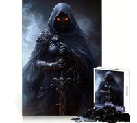 Rompecabezas Ninja Caballero Oscuro Asesino de 1000 Piezas para Adolescentes Juguete para estimular la lógica y aliviar la tensión Borde de Calidad Artículo de Deseo de Papá Noel (38x26cm)