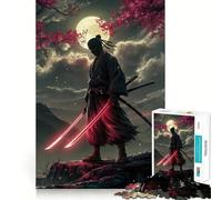 Rompecabezas Ninja con Espadas Brillantes bajo la luz de la Luna, 1000 Piezas, para Adolescentes, Desarrollo de la Mente, diversión Familiar, Bordes precisos, Regalo Memorable (50x75cm)