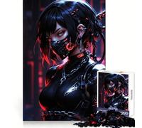 Rompecabezas Ninja Cyberpunk Girl de 1000 Piezas Juguete para ejercitar la Mente Juego Relajante Piezas de colección de Arte con Corte de precisión (38x26cm)
