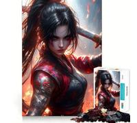 Rompecabezas Ninja Girl de 1000 Piezas para Adultos Mejora la Memoria Divertido Bordes precisos Regalo de Temporada (50x75cm)
