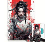 Rompecabezas Ninja Girl Japan Art de 1000 Piezas para Adultos, Juguete cognitivo, Tiempo de unión, patrón de ensamblaje, artículo de Deseo de Papá Noel (38x52cm)