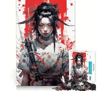 Rompecabezas Ninja Girl Japan Art para Adultos, 1000 Piezas, Recall Upgrade Peaceful Time Tight Cut Santa Wish List (50x75cm)