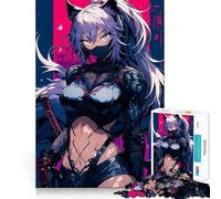 Rompecabezas Ninja Girl para Adultos, 1000 Piezas, Juguete de lógica Resistente, Alivio de tensión, Borde Transparente, Regalo Premium (38x52cm)