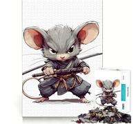 Rompecabezas Ninja Mouse Warrior para Adultos, 1000 Piezas, fortalece la Memoria, pasatiempo para el hogar, Bordes limpios, Regalo Elegante (50x75cm)