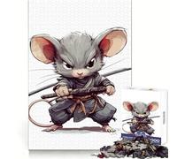 Rompecabezas Ninja Mouse Warrior para Adultos, 1000 Piezas, fortalece la Memoria, pasatiempo para el hogar, Bordes limpios, Regalo Elegante (50x75cm)
