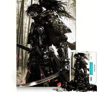 Rompecabezas Ninja Samurai Acuarela de 1000 Piezas para Adultos Juego Inteligente de Rompecabezas Divertido Montaje de imágenes Regalo de Temporada (38x52cm)
