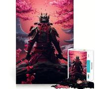 Rompecabezas Ninja Samurai Flor Rosa de 1000 Piezas para Adolescentes Fortalece la Memoria, Calma y relajación Bordes de Calidad (38x26cm)