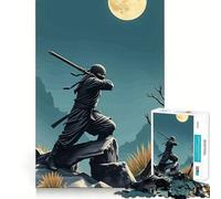 Rompecabezas Ninja Warrior bajo la luz de la Luna de 1000 Piezas para Adolescentes Juguete de Habilidad para un Momento de Tranquilidad Corte preciso Regalo increíble (38x26cm)