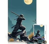 Rompecabezas Ninja Warrior bajo la luz de la Luna de 1000 Piezas para Adolescentes Juguete de Habilidad para un Momento de Tranquilidad Corte preciso Regalo increíble (38x26cm)