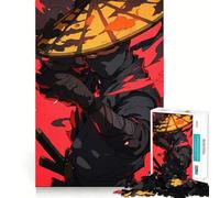 Rompecabezas Ninja Warrior con Katana y Sombrero para Adolescentes, 1000 Piezas, Juego Inteligente, Tiempo en Familia, Patrón de Ensamblaje, Selección de Deseos de Santa Claus (38x52cm)