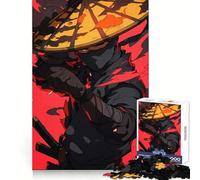Rompecabezas Ninja Warrior con Katana y Sombrero para Adolescentes, 1000 Piezas, Juego Inteligente, Tiempo en Familia, Patrón de Ensamblaje, Selección de Deseos de Santa Claus (38x52cm)