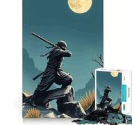 Rompecabezas Ninja Warrior Under Moonlight de 1000 Piezas para Adultos, Juguete para desafiar la Mente, Juego de Interior, Pieza de Arte de Corte preciso (50x75cm)
