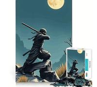 Rompecabezas Ninja Warrior Under Moonlight para Adultos, 1000 Piezas, Juguete para ejercitar la Mente, Alivio del estrés, decoración de Pared con diseño nítido (38x52cm)