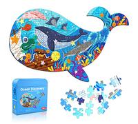 Rompecabezas Niños Puzzle de Ballena Puzzles de Cartón 108 Piezas Puzzle de Desafío Cerebral Juego de Regalo Educativo Preescolar de Aprendizaje temprano para niños de 4 5 6 7 8 9 10 años
