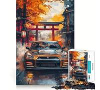 Rompecabezas Nissan GT-R en Calles japonesas para Adultos, 1000 Piezas, Rompecabezas Mental, Relajante, para armar, (38x26cm)