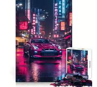 Rompecabezas Nissan GT-R en Neon City, 1000 Piezas, Juego Inteligente para el hogar, Ideal para armar y Regalar (50x75cm)