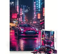 Rompecabezas Nissan GT-R en Neon City para Adolescentes, 1000 Piezas, Juguete de lógica Resistente, Tranquilo, de Bordes definidos, Regalo Elegante (38x52cm)