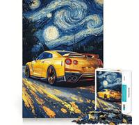 Rompecabezas Nissan GT-R Noche Estrellada para Adolescentes, 1000 Piezas, Juguete de lógica Resistente, Tranquilo, de Bordes definidos, Regalo Elegante (38x26cm)