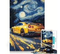 Rompecabezas Nissan GT-R Noche Estrellada para Adolescentes, 1000 Piezas, Juguete de razonamiento y Habilidad, Juego Relajante, Corte Exacto, Regalo de Papá Noel (50x75cm)