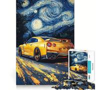 Rompecabezas Nissan GT-R Noche Estrellada para Adolescentes, 1000 Piezas, Juguete de razonamiento y Habilidad, Juego Relajante, Corte Exacto, Regalo de Papá Noel (38x52cm)