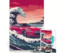 Rompecabezas Nissan GT-R Wave Rojo de 1000 Piezas para Adolescentes, Juguete cognitivo, pasatiempo Relajante, Borde Premium, Lista de Deseos de Papá Noel (38x52cm)