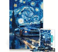 Rompecabezas Nissan GTR Noche Estrellada de 1000 Piezas para Adolescentes Juguete para estimular la lógica y aliviar la tensión Borde de Calidad Artículo de Santa Claus (38x52cm)