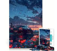 Rompecabezas Nissan GTR R After Rain de 1000 Piezas para Adultos, Juguete de lógica para Fortalecer la Mente, Divertido y Elegante (38x52cm)
