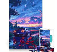 Rompecabezas Nissan GTR R Anime Japón de 1000 Piezas para Adultos, Juguete para ejercitar la Mente, Juego de Interior, Pieza de Arte de Corte preciso (50x75cm)