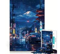 Rompecabezas Nissan GTR R Night City de 1000 Piezas Juguete para desarrollar la Mente Juego Relajante Piezas de colección de Arte con Corte de precisión (38x52cm)