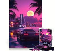 Rompecabezas Nissan R Neon City Nightscape para Adolescentes, 1000 Piezas, Juguete de lógica Resistente, Tranquilo, con Bordes definidos, Regalo Elegante (38x52cm)