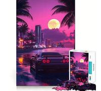 Rompecabezas Nissan R Neon City Nightscape para Adultos, 1000 Piezas, Fine Logic Toy, Casual Relax, Neat Edge Fine Art Piece (50x75cm)