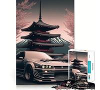 Rompecabezas Nissan S Silvia Sakura de 1000 Piezas para Adolescentes Juguete cognitivo Pasatiempo Relajante Borde Premium Lista de Deseos de Santa Claus (38x26cm)
