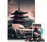 Rompecabezas Nissan S Silvia Sakura de 1000 Piezas para Adolescentes Rompecabezas Que estimula la Memoria, Juego Relajante, Bordes Ajustados, Regalo Premium (50x75cm)