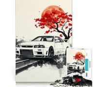 Rompecabezas Nissan Skyline GT-R R de 1000 Piezas para Adolescentes Rompecabezas con Memoria, luz, relajación, Imagen, Montaje, (50x75cm)