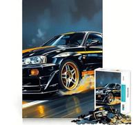 Rompecabezas Nissan Skyline GT-R R Drift de 1000 Piezas para Adolescentes Ideal para Relajarse y Combatir el estrés Diseño artístico con Corte Suave (50x75cm)