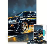 Rompecabezas Nissan Skyline GT-R R Drift para Adultos, 1000 Piezas, Juguete de lógica Fina, Informal, Relajante, con Bordes limpios, Pieza de Arte Fina (38x52cm)
