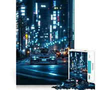 Rompecabezas Nissan Skyline R en Tokio de Noche, 1000 Piezas para Adolescentes, Recuerdo, Impulso, Tiempo Sereno, Corte Suave, Regalo Elegante (38x26cm)