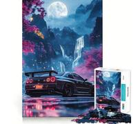 Rompecabezas Nissan Skyline R en un Paisaje de ensueño, 1000 Piezas, Juguete para desarrollar la Mente, Juego Relajante, Pieza de colección de Arte de Corte preciso (38x26cm)