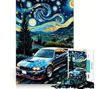Rompecabezas Nissan Skyline R GT-R Noche Estrellada para Adolescentes, 1000 Piezas, Juguete de razonamiento y Habilidad, Juego Relajante, Corte Exacto, Regalo de Papá Noel (38x26cm)