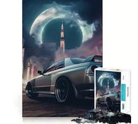Rompecabezas Nissan Skyline R Night de 1000 Piezas para Adultos, Juguete para Adultos Que desafía la Mente, diversión en Conjunto, Corte de Calidad, (38x26cm)