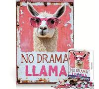 Rompecabezas No Drama Llama de 1000 Piezas para Adultos Regalos Divertidos y de Calidad (38x26cm)