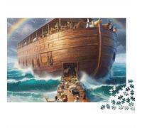 Rompecabezas NoahsArkRainbow de 1000 Piezas: Arcoíris sobre el Arca de Noé. Juegos educativos para Adultos. Hermoso desafío Decorativo. Alta dificultad. Regalos de cumpleaños. 70x50cm/1000 Piezas.