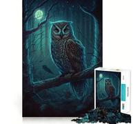 Rompecabezas Noche de Búhos para Adultos 1000 Piezas Recall Upgrade Tiempo de Paz Corte Preciso Lista de Deseos de Santa (38x26cm)