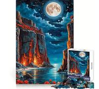 Rompecabezas Nocturno Acantilados Rojos y Rosas para Adolescentes, 1000 Piezas, Juguete para la Mente, Escape Tranquilo, Borde preciso, Regalo increíble (38x26cm)